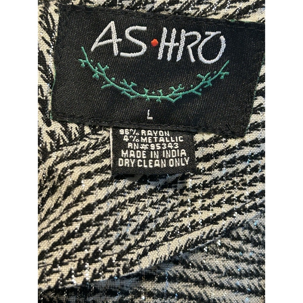 Ashro Maxi Dress Black & Silver Metallic Flowy Dress Sleeveless Size Large - Picture 8 of 8